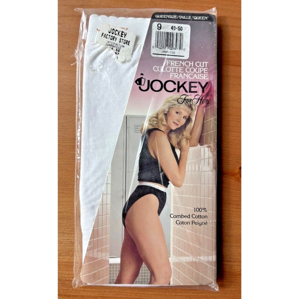Jockey For Her French Cut Size Queen 9 100% Cotton White VNTG 1992